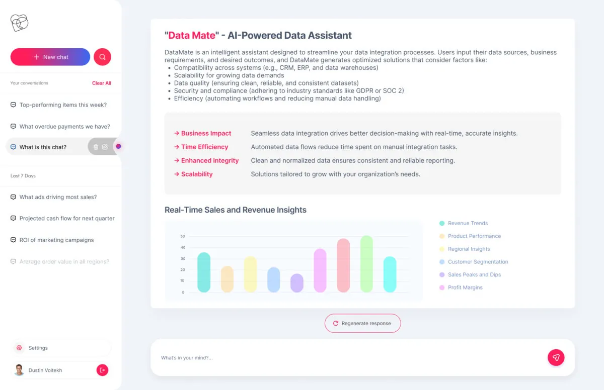 AI based chat in data integration software