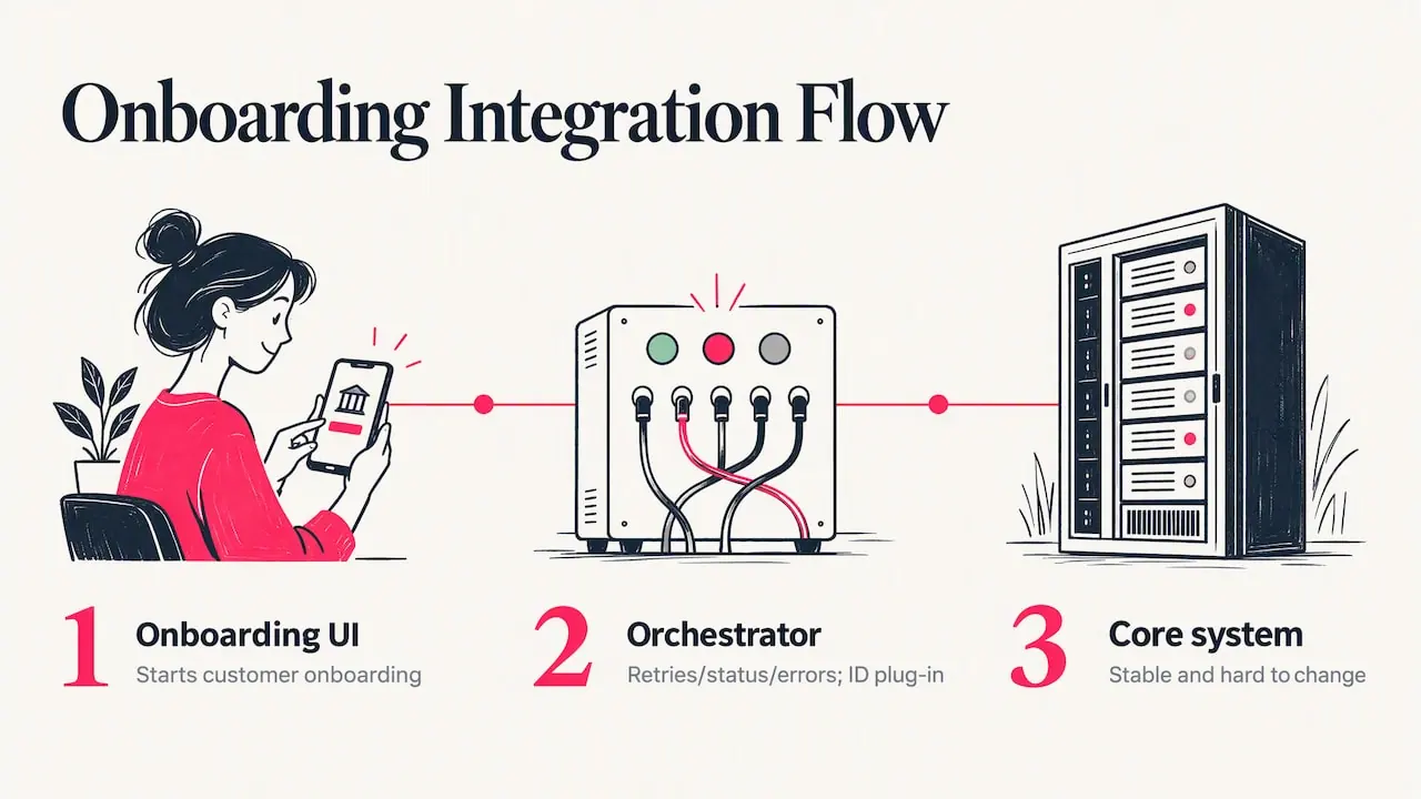 Onboarding orchestration layer between front end and core