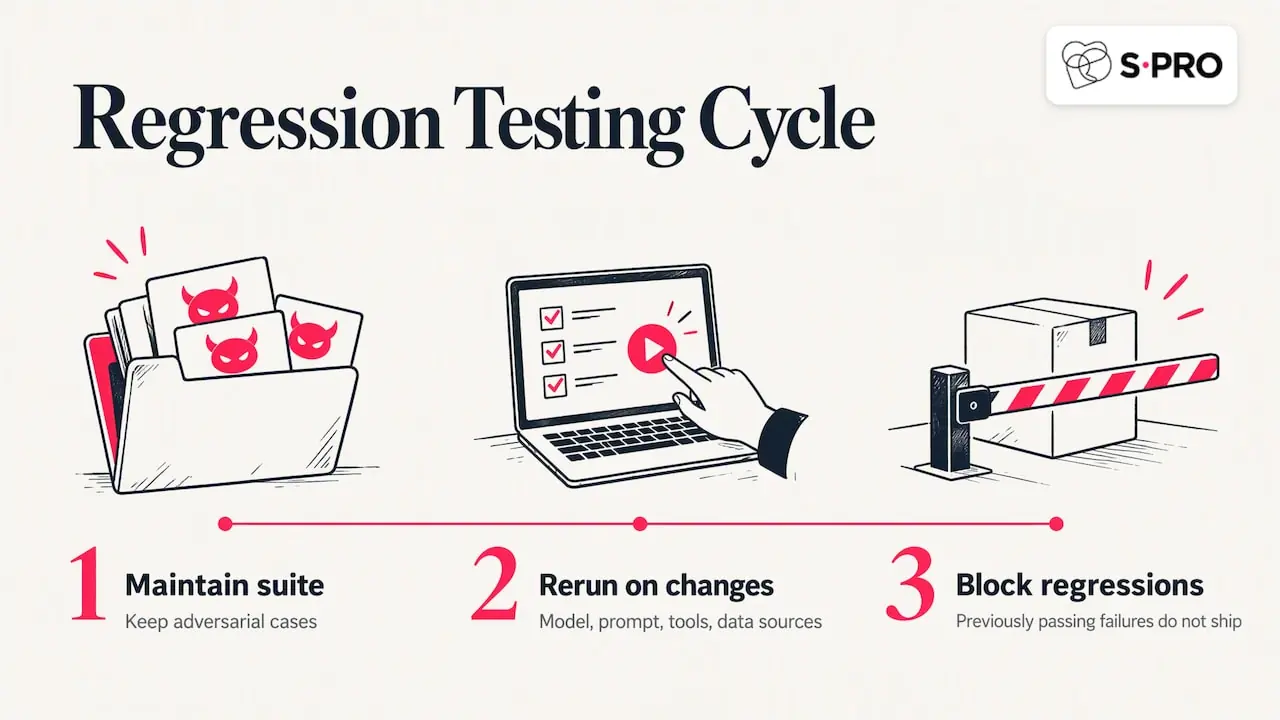 Adversarial regression tests gate agent releases