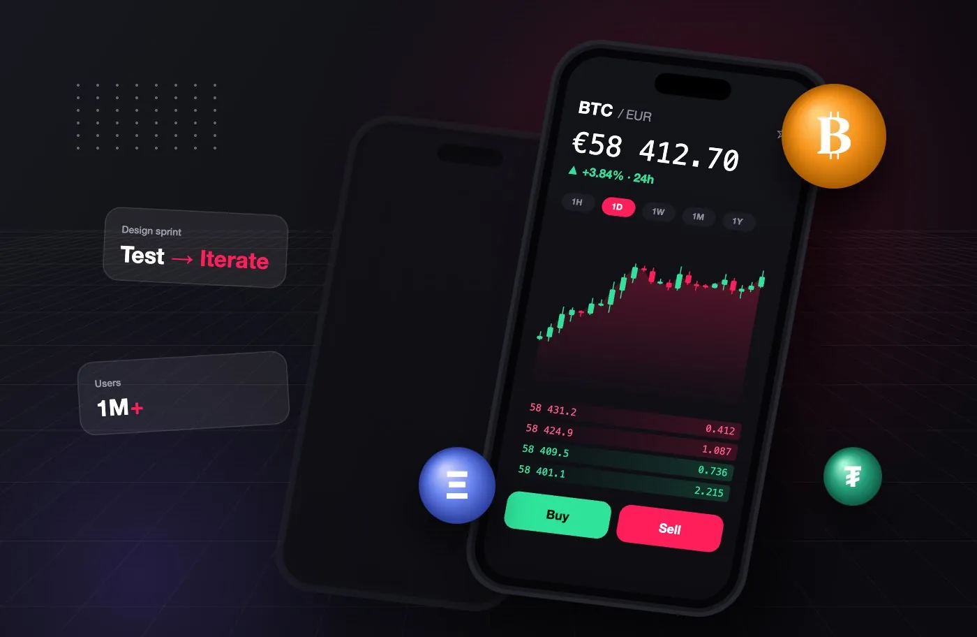 Designing a mobile trading app for a European crypto exchange with 1M+ users